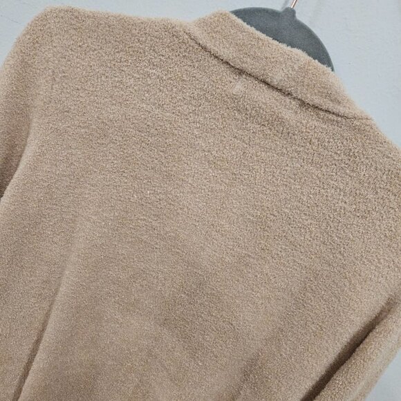 Barefoot Dreams Ivory Cardigan Sweater Pocket Plush Teddy Longline Cream Size XS - Picture 8 of 10